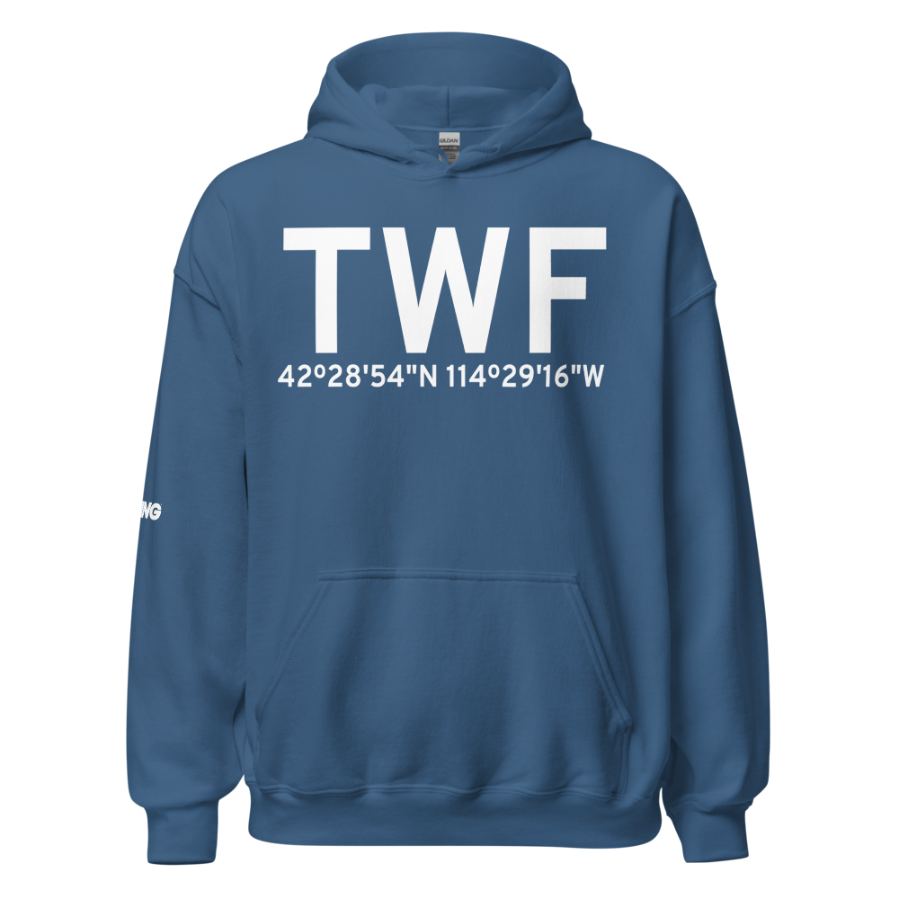 Twin Falls (KTWF) Airport Hoodie Sweatshirt 