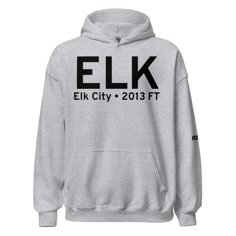 Elk City (KELK) Airport Hoodie Sweatshirt 