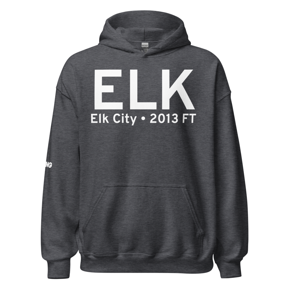 Elk City (KELK) Airport Hoodie Sweatshirt 