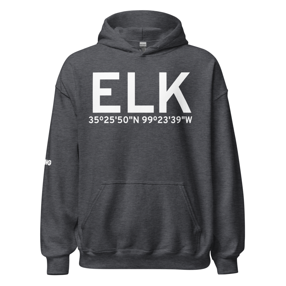 Elk City (KELK) Airport Hoodie Sweatshirt 