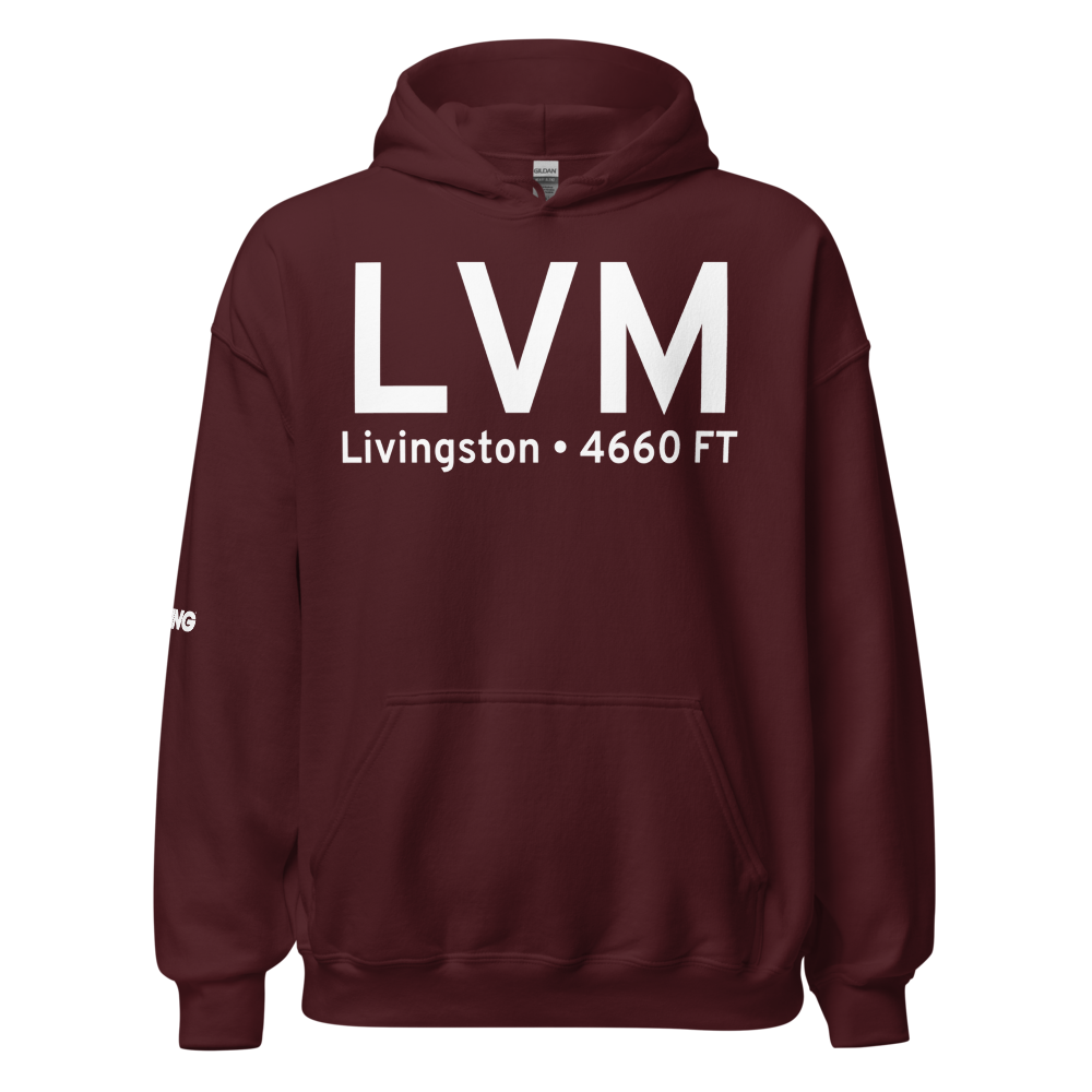 Livingston (KLVM) Airport Hoodie Sweatshirt 