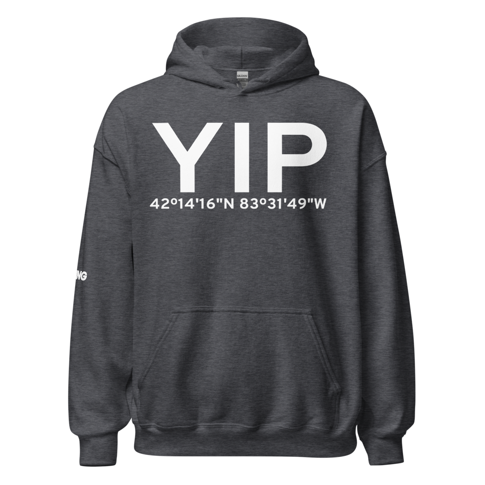 Detroit (KYIP) Airport Hoodie Sweatshirt 