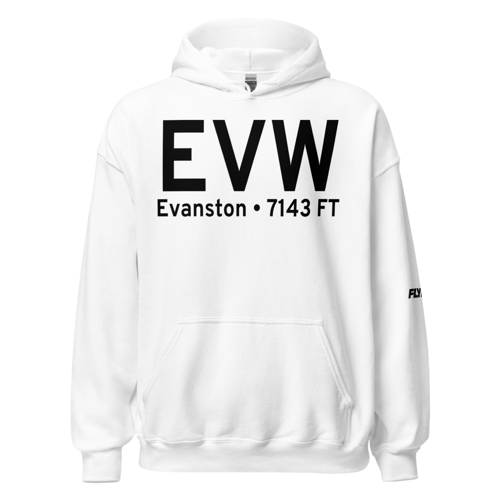 Evanston (KEVW) Airport Hoodie Sweatshirt 