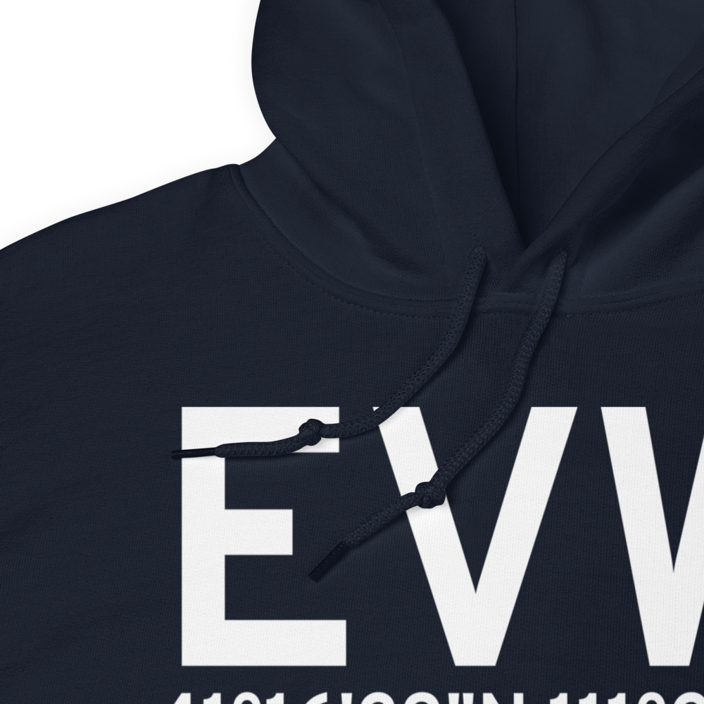 Evanston (KEVW) Airport Hoodie Sweatshirt 