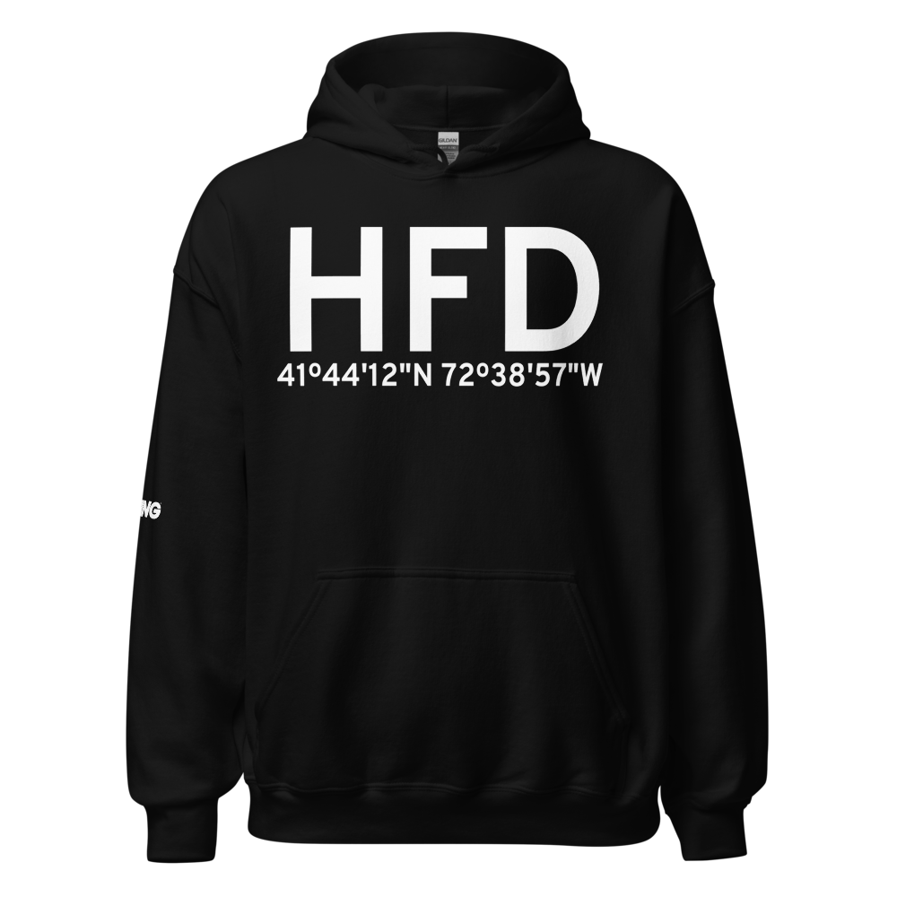 Hartford (KHFD) Airport Hoodie Sweatshirt 
