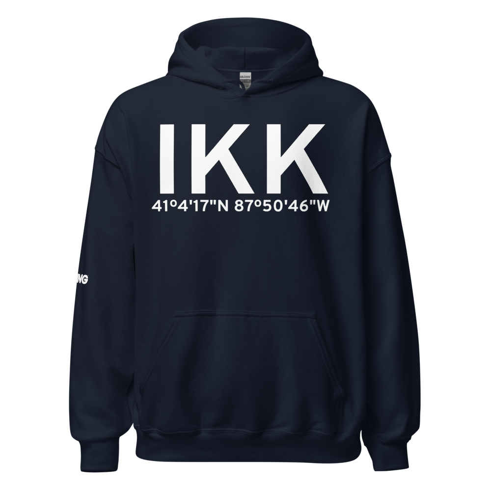 Kankakee (KIKK) Airport Hoodie Sweatshirt 