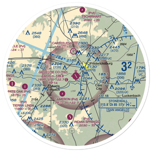 Gillespie County Airport (T82) VFR Sectional Sticker (30 mile)