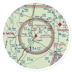 Yoakum Municipal Airport (T85) VFR Sectional Sticker (30 mile)