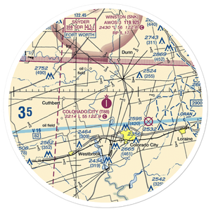 Colorado City Airport (T88) VFR Sectional Sticker (30 mile)