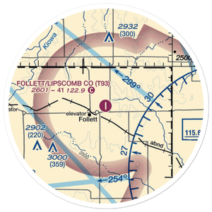Follett Lipscomb County Airport (T93) VFR Sectional Sticker (20 mile)