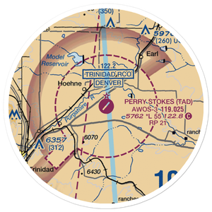 Perry Stokes Airport (TAD) VFR Sectional Sticker (20 mile)