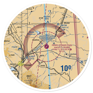 Perry Stokes Airport (TAD) VFR Sectional Sticker (30 mile)