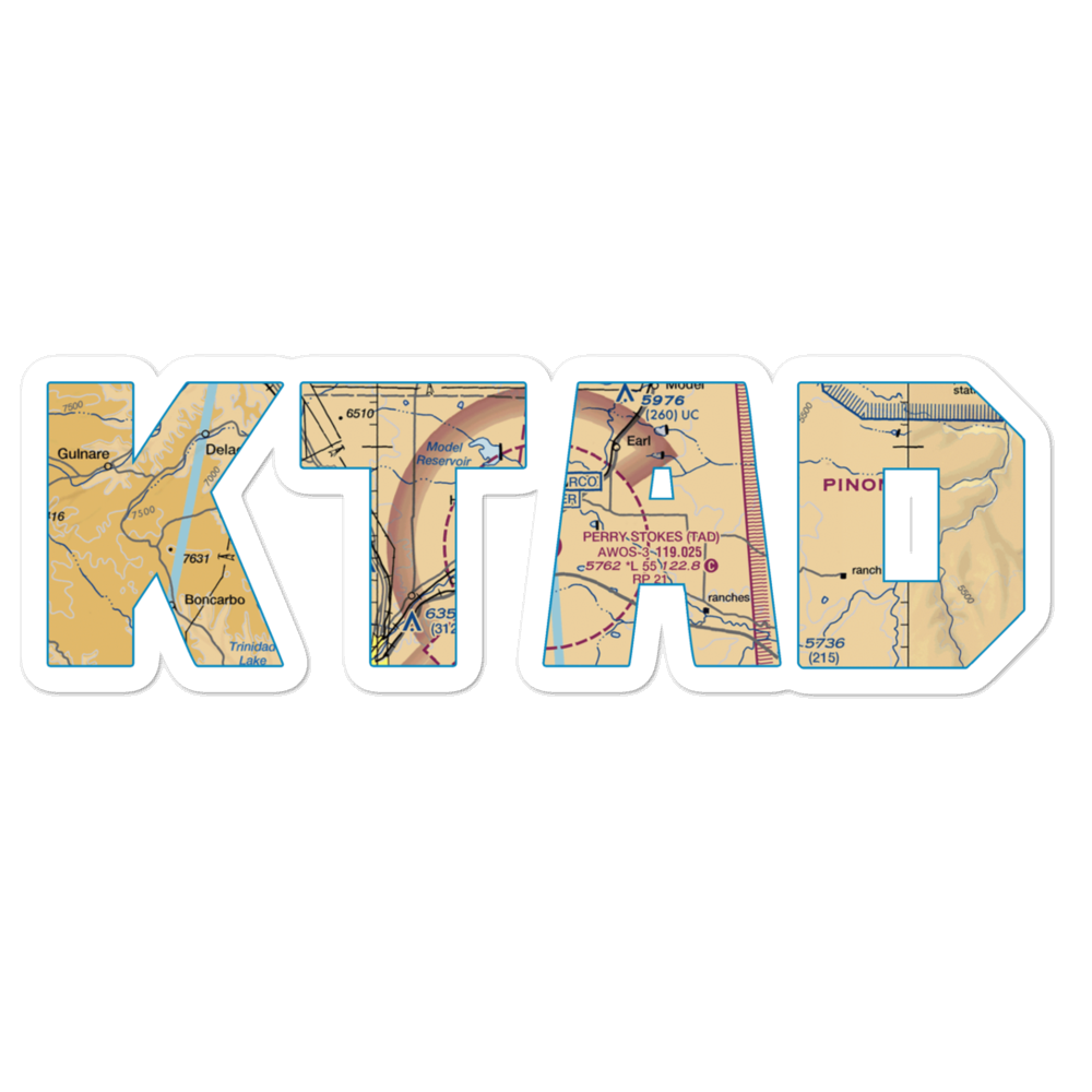 Perry Stokes Airport (TAD) VFR Sectional Sticker 