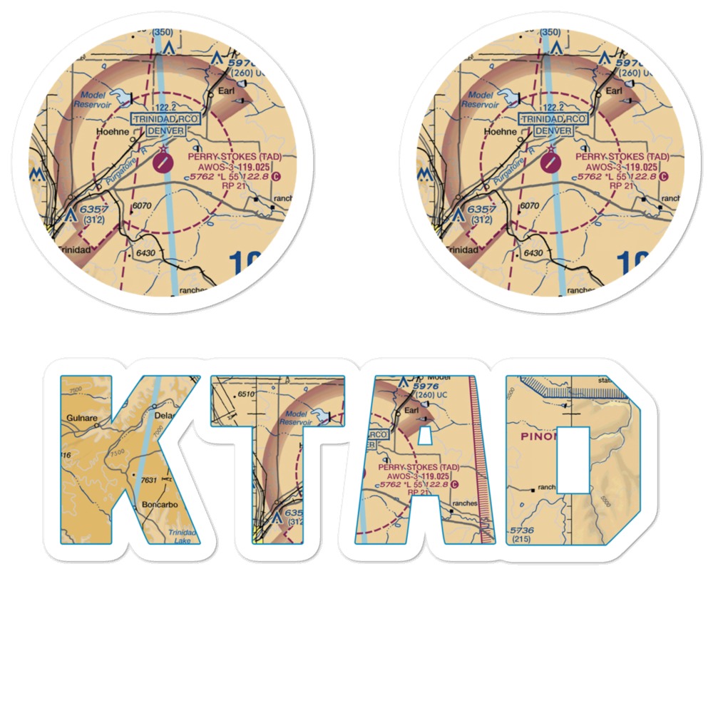 Perry Stokes Airport (TAD) VFR Sectional Sticker Pack 
