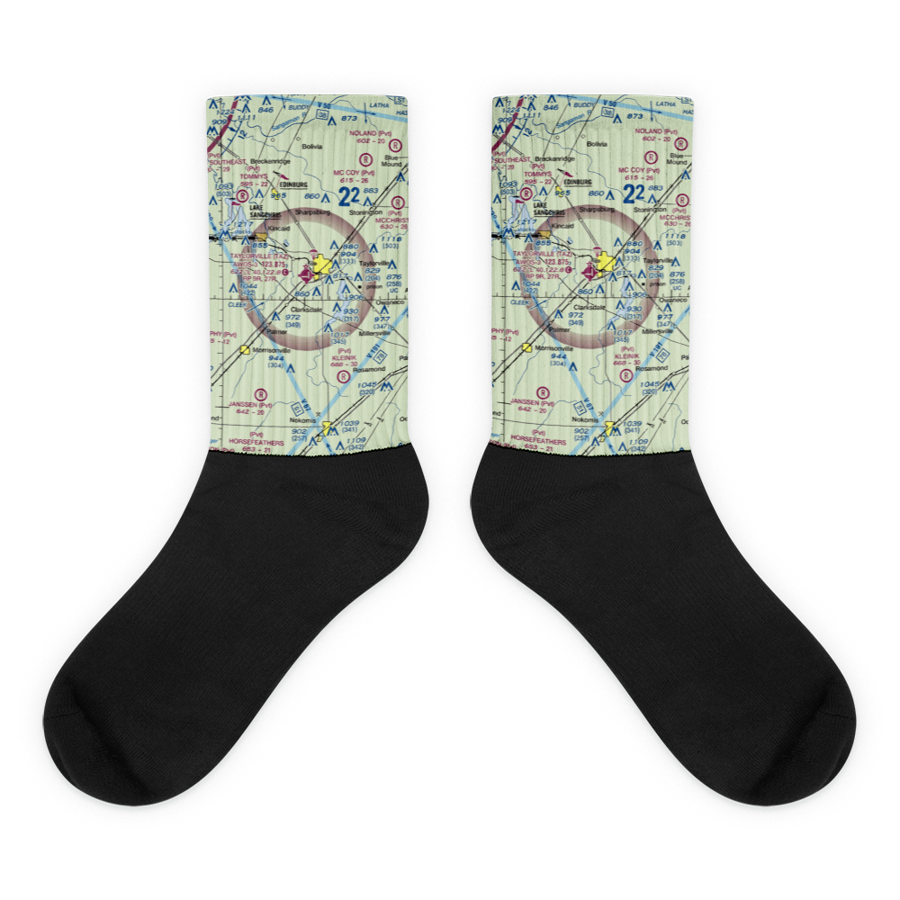 Taylorville Municipal Airport (TAZ) VFR Sectional Socks 
