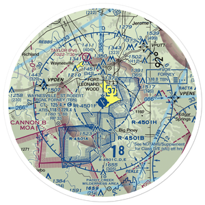 Waynesville-St. Robert Regional Forney field (TBN) VFR Sectional Sticker (30 mile)