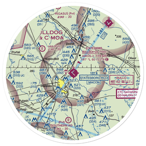 Statesboro Bulloch County Airport (TBR) VFR Sectional Sticker (30 mile)