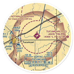 Tucumcari Municipal Airport (TCC) VFR Sectional Sticker (20 mile)