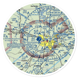 Tuscaloosa Regional Airport (TCL) VFR Sectional Sticker (30 mile)
