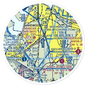 McChord Air Force Base (TCM) VFR Sectional Sticker (20 mile)