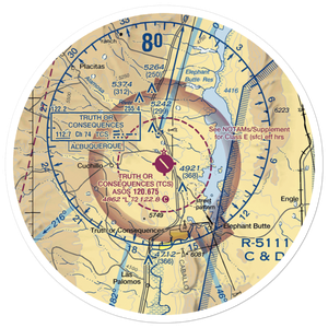 Truth Or Consequences Municipal Airport (TCS) VFR Sectional Sticker (30 mile)