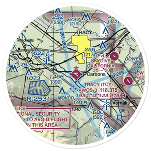 Tracy Municipal Airport (TCY) VFR Sectional Sticker (20 mile)