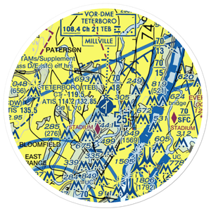Teterboro Airport (TEB) VFR Sectional Sticker (20 mile)
