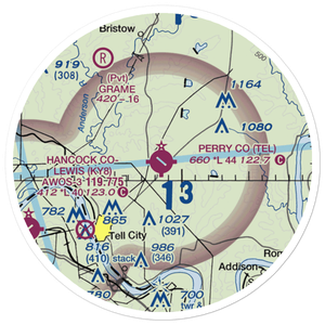Perry County Municipal Airport (TEL) VFR Sectional Sticker (20 mile)