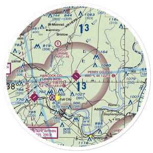 Perry County Municipal Airport (TEL) VFR Sectional Sticker (30 mile)