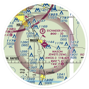 Mason Jewett Field (TEW) VFR Sectional Sticker (20 mile)