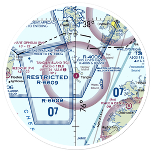 Tangier Island Airport (TGI) VFR Sectional Sticker (30 mile)