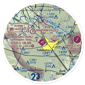 Tullahoma Regional Arpt/Wm Northern Field (THA) VFR Sectional Sticker (20 mile)