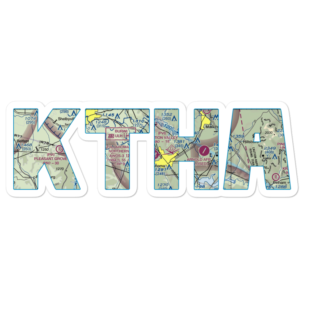 Tullahoma Regional Arpt/Wm Northern Field (THA) VFR Sectional Sticker 