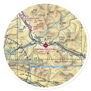 Thompson Falls Airport (THM) VFR Sectional Sticker (30 mile)