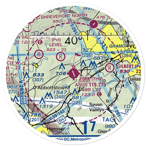 York Airport (THV) VFR Sectional Sticker (20 mile)