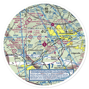 York Airport (THV) VFR Sectional Sticker (30 mile)