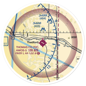 Thomas County Airport (TIF) VFR Sectional Sticker (20 mile)