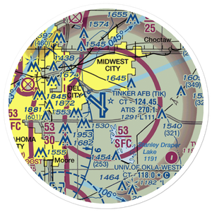 Tinker Air Force Base (TIK) VFR Sectional Sticker (20 mile)