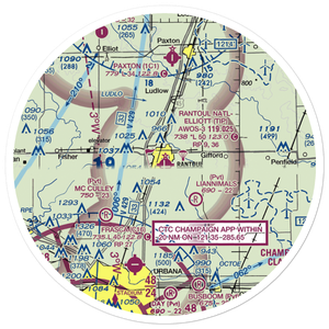Rantoul National Avn Center-Frank Elliot field (TIP) VFR Sectional Sticker (30 mile)