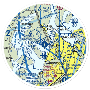 Tacoma Narrows Airport (TIW) VFR Sectional Sticker (20 mile)