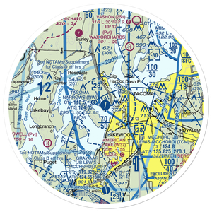 Tacoma Narrows Airport (TIW) VFR Sectional Sticker (30 mile)