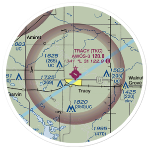 Tracy Municipal Airport (TKC) VFR Sectional Sticker (20 mile)