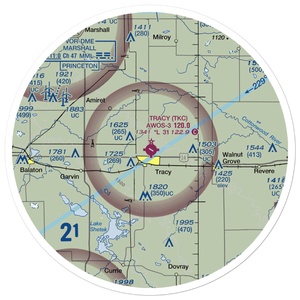 Tracy Municipal Airport (TKC) VFR Sectional Sticker (30 mile)