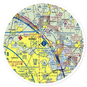 Collin County Regional At Mc Kinney Airport (TKI) VFR Sectional Sticker (30 mile)