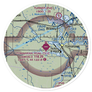 Tomahawk Regional Airport (TKV) VFR Sectional Sticker (20 mile)