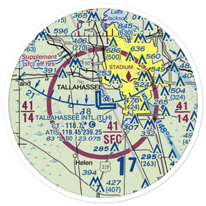 Tallahassee Regional Airport (TLH) VFR Sectional Sticker (20 mile)