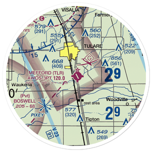 Mefford Field (TLR) VFR Sectional Sticker (20 mile)