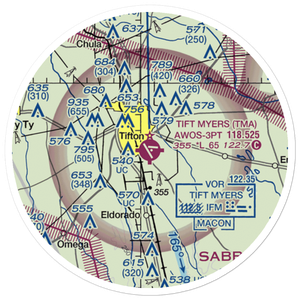 Henry Tift Myers Airport (TMA) VFR Sectional Sticker (20 mile)