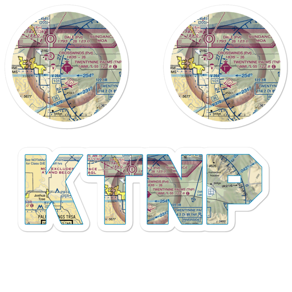 Twentynine Palms Airport (TNP) VFR Sectional Sticker Pack 