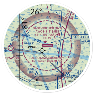 Dade Collier Training and Transition Airport (TNT) VFR Sectional Sticker (20 mile)